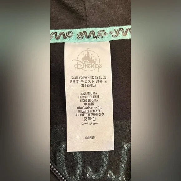 Disney Parks Haunted Mansion Disneyland Glow In The Dark Full Zip Hoodie XS NWT - Picture 6 of 10